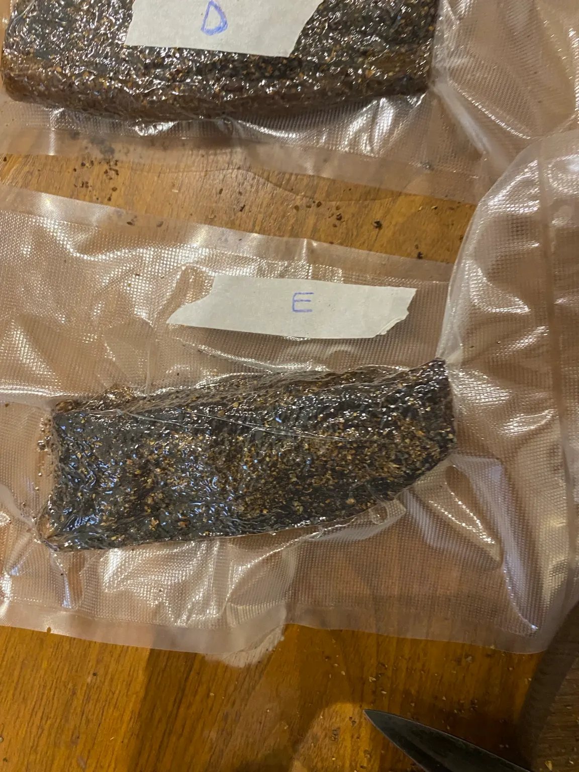 Another labelled vacuum-packed biltong photograph